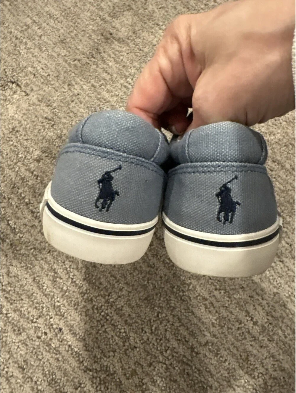 Polo Ralph Lauren Childrens Sneakers Size 13 Chambray Blue Canvas Lace Up